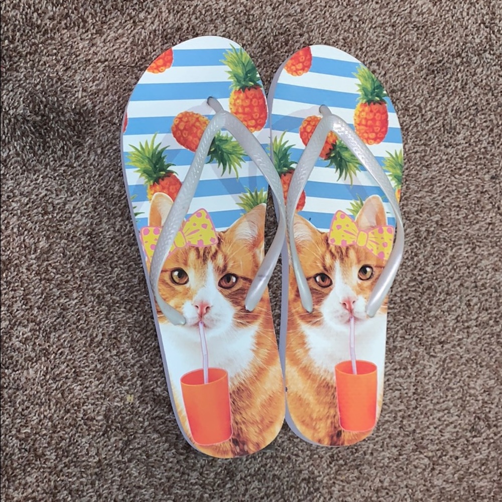 kitty cat flip flops